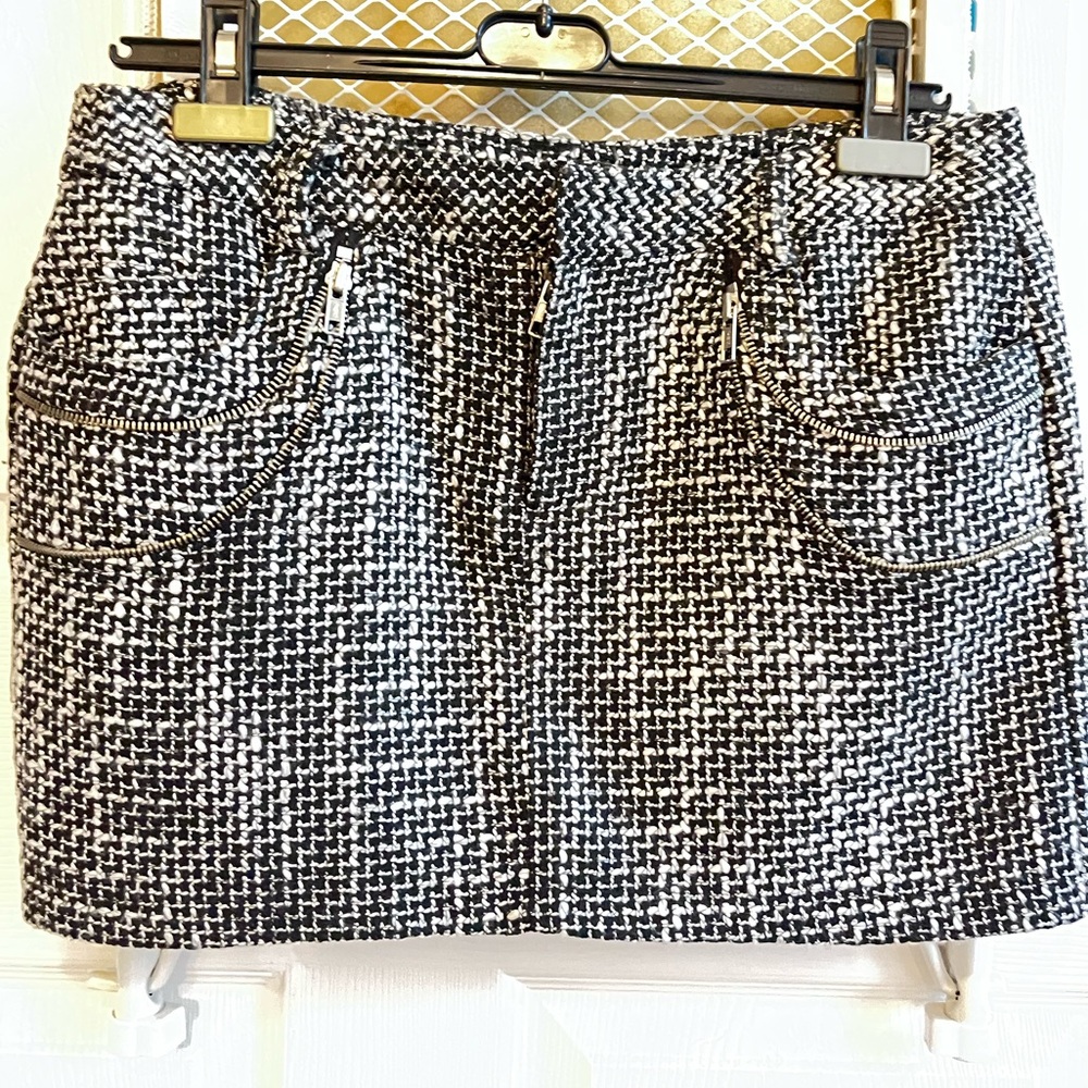 Allen B. By Allen Schwartz Black and White tweed Mini Skirt